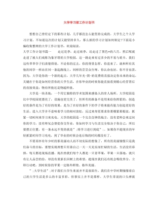 大学学习部工作计划书 