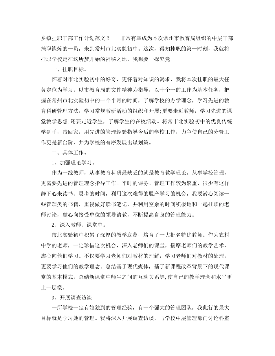 乡镇挂职干部工作计划 _第3页