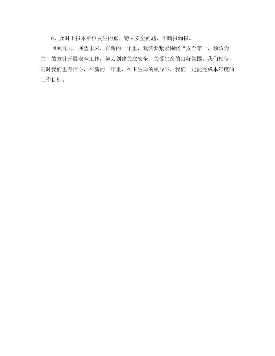 卫生院年安全生产工作计划报告 _第2页