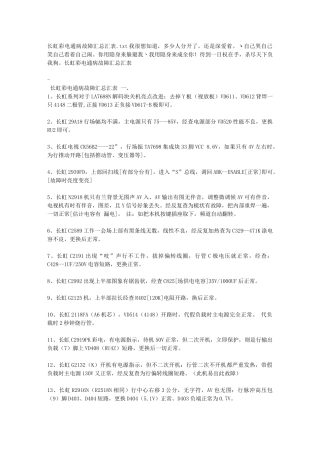 长虹彩电通病故障汇总汇表68163