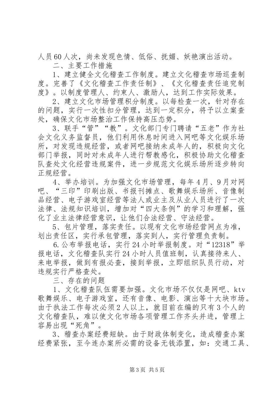 节前文化市场的管理工作汇报_第3页
