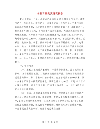 水利工程受灾情况报告