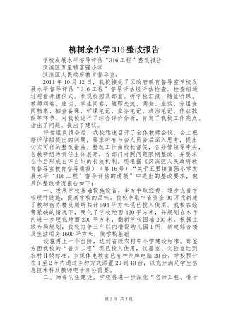 柳树余小学316整改报告