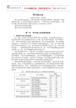 01审计独立性