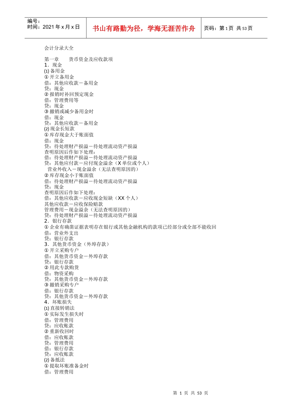 企业财务会计分录大全(doc 57)_第1页