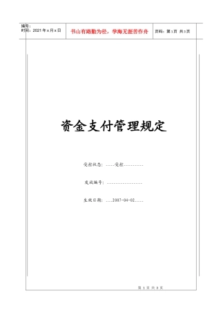 (BT-XM-CW-210)资金支付管理规定