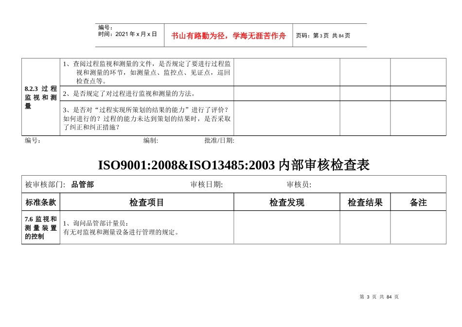 内审核检查表_第3页
