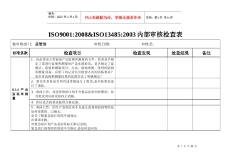 内审核检查表