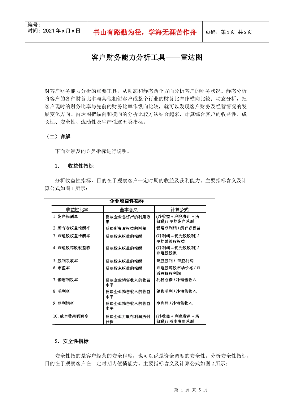 客户财务能力分析工具——雷达图_第1页