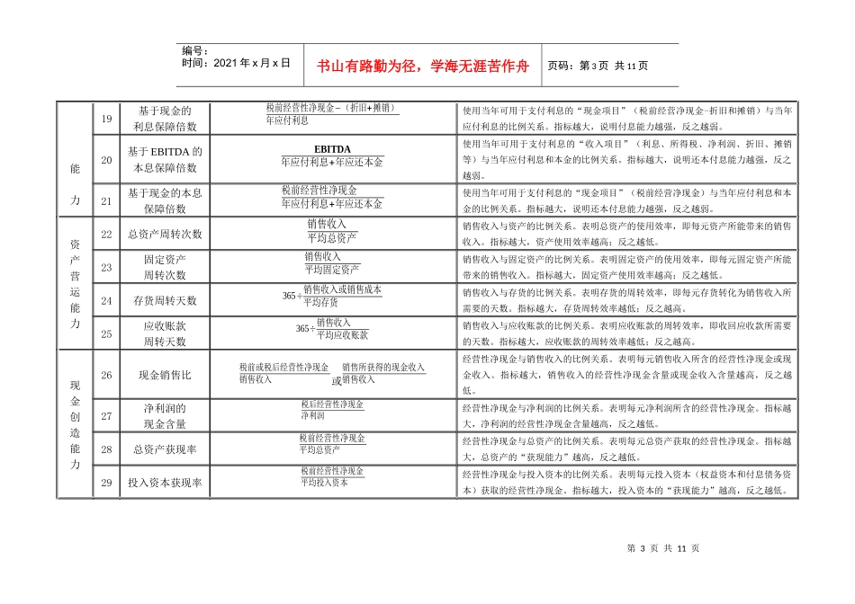 财务分析与常用公式管理知识分析一览表_第3页