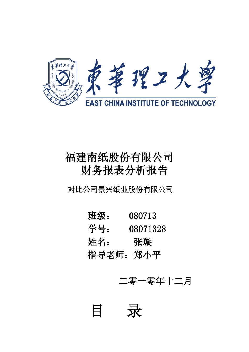 财务报表分析报告之模板2_第1页