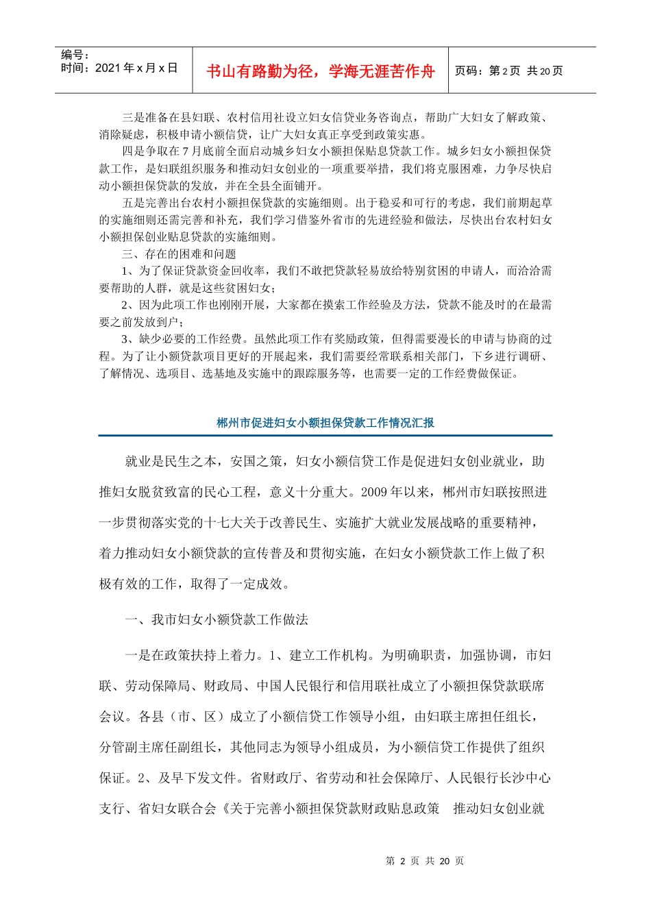 小额贷款工作汇报_第2页