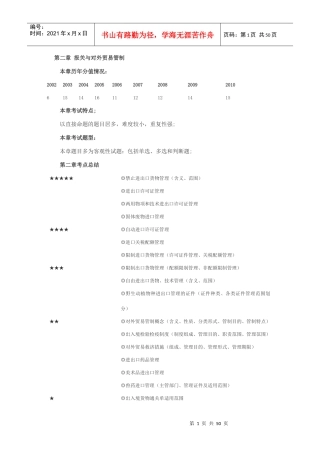 第二章 报关与对外贸易管制