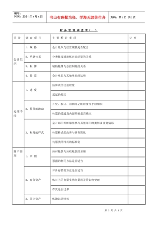 财务管理调查
