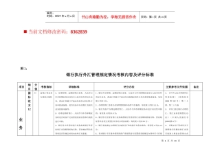 银行执行外汇管理考核内容及评分细则