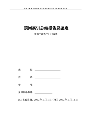 财务顶岗实训报告