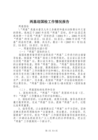 两基迎国检工作情况报告