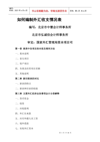 如何编制外汇收支情况表（推荐DOC65）