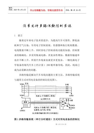 汽车光纤多路传输控制系统o