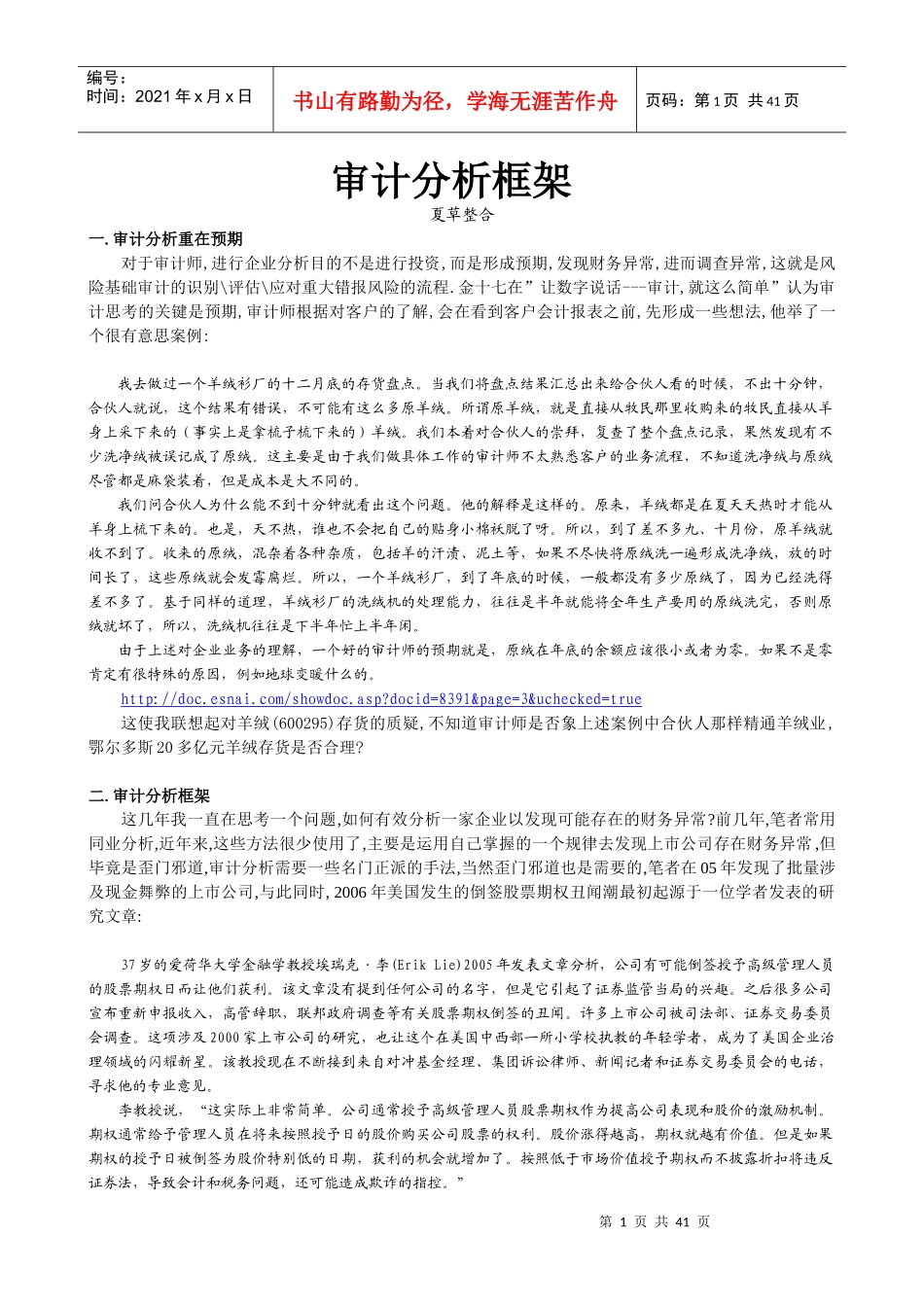 审计分析框架_第1页