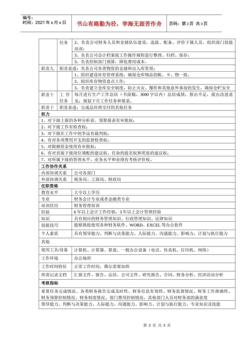 中小企业财务总监岗位职责_第2页