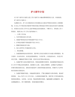 护士新年计划 