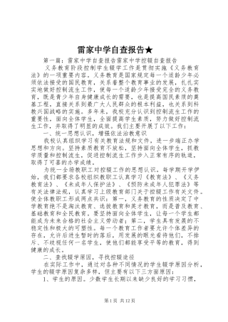 雷家中学自查报告★