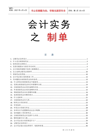 会计实务 制单