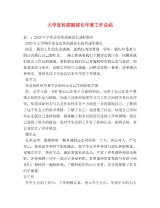 大学宣传部副部长年度工作总结 