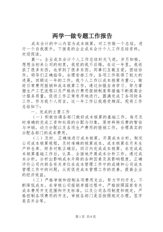两学一做专题工作报告