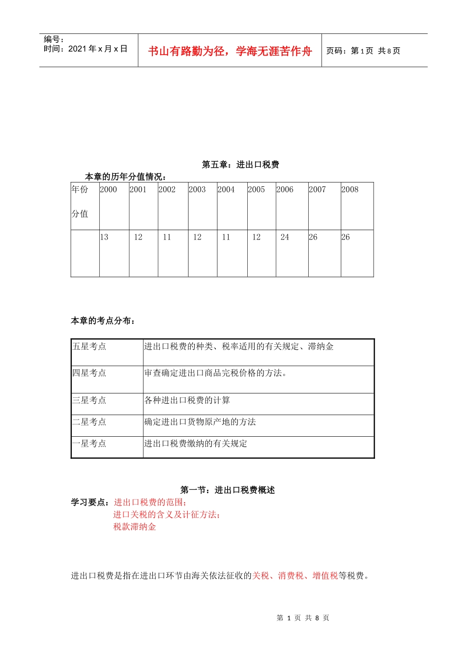 进出口税费简要概述_第1页