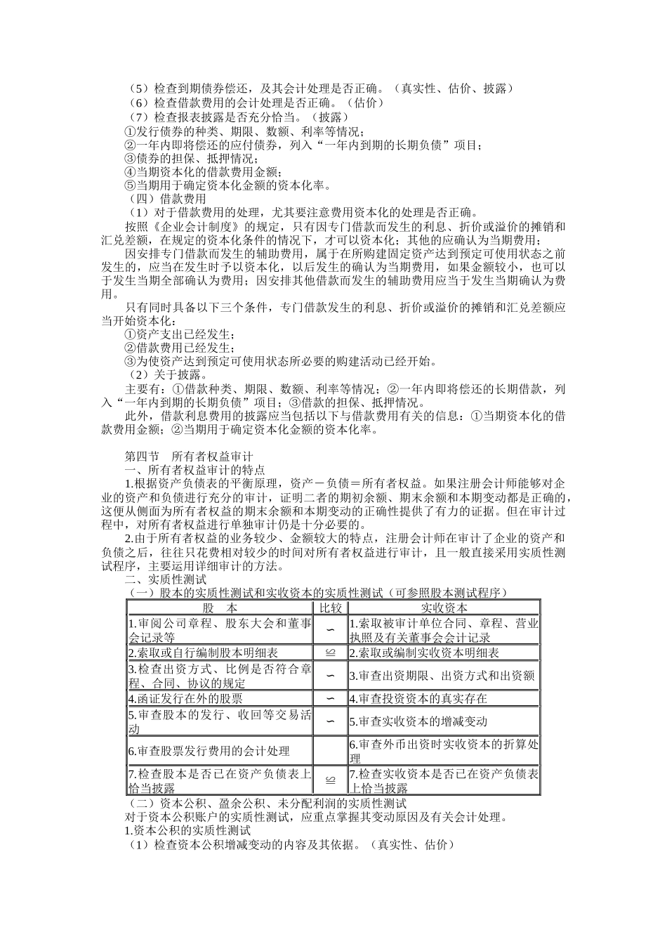 筹资与投资循环审计知识分析_第3页