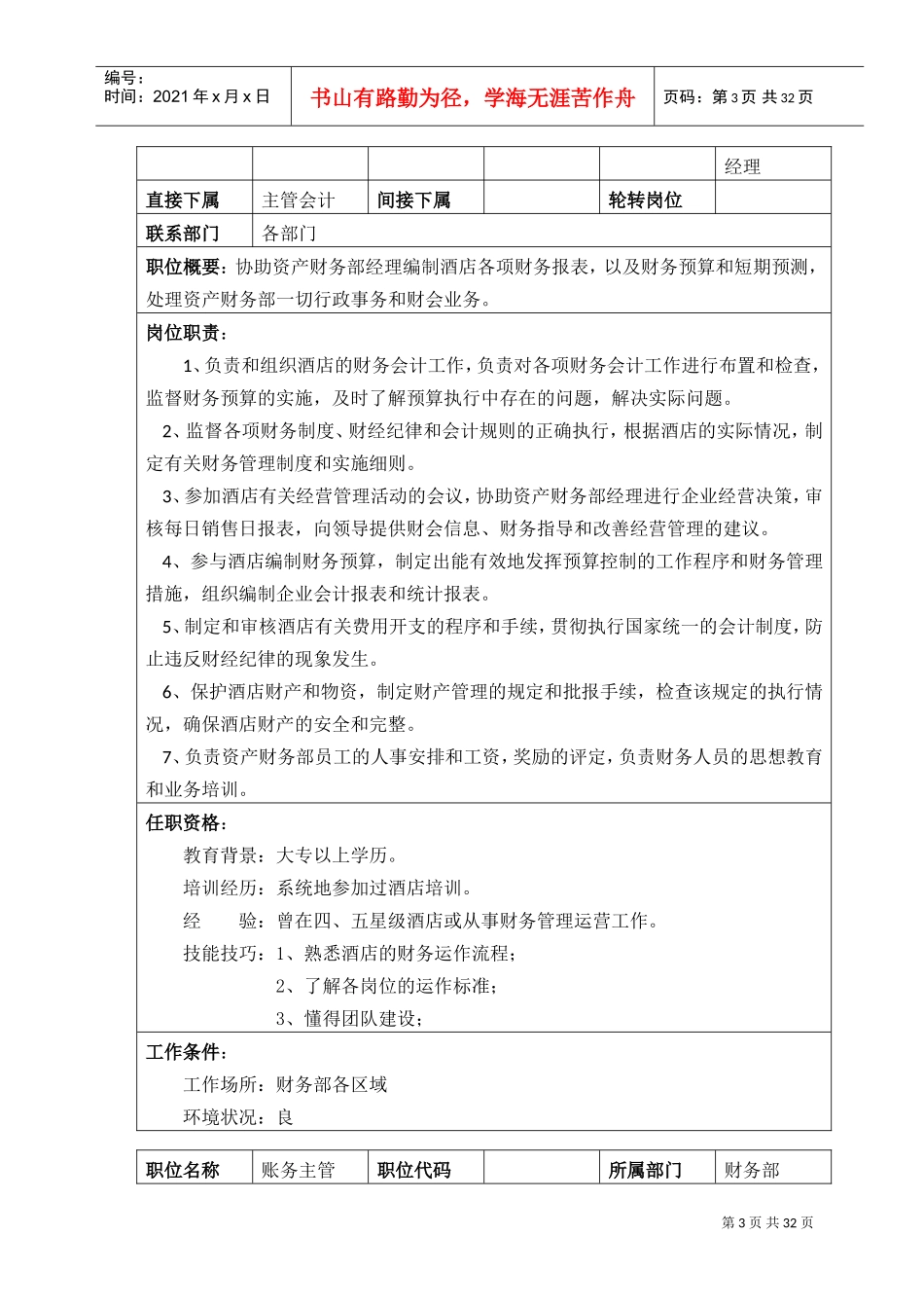 财务部管理制度及岗位职责(DOC32页)_第3页