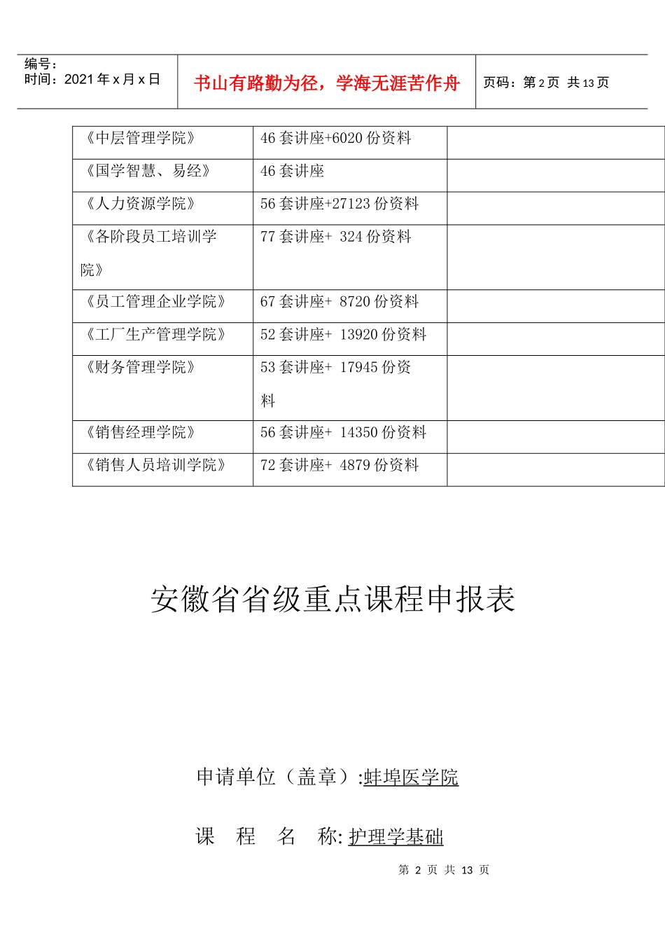 安徽省省级重点课程申报表汇编_第3页