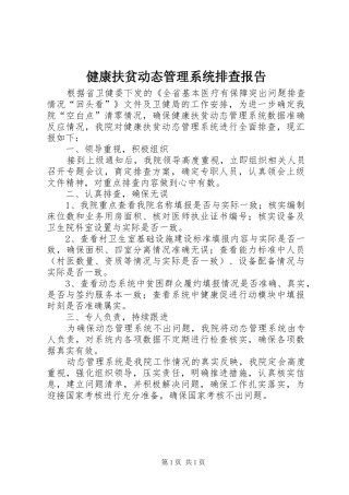 健康扶贫动态管理系统排查报告