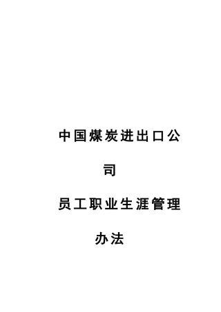 中煤进出口员工职业生涯规划管理办法
