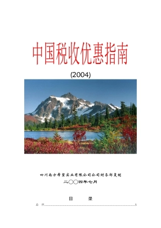 中国税收优惠指南(2004版)
