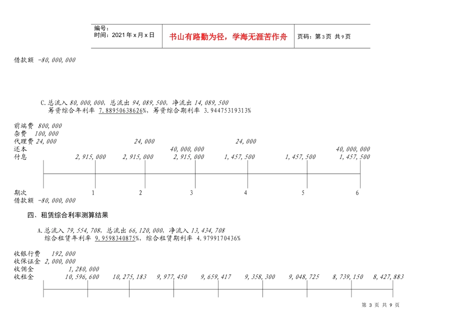 03内控指标体系资料之二——筹资综合利率和租赁综合利率的测算_第3页