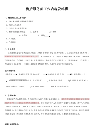售后服务部工作内容-售后服务部工作内容