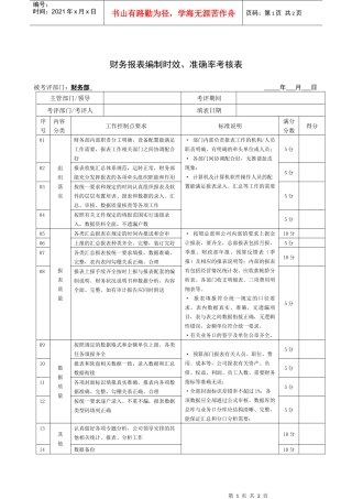 JXB018--财务报表编制时效、准确率考核表