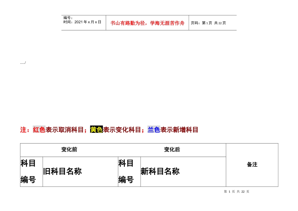 新旧会计科目衔接对照表汇编_第1页