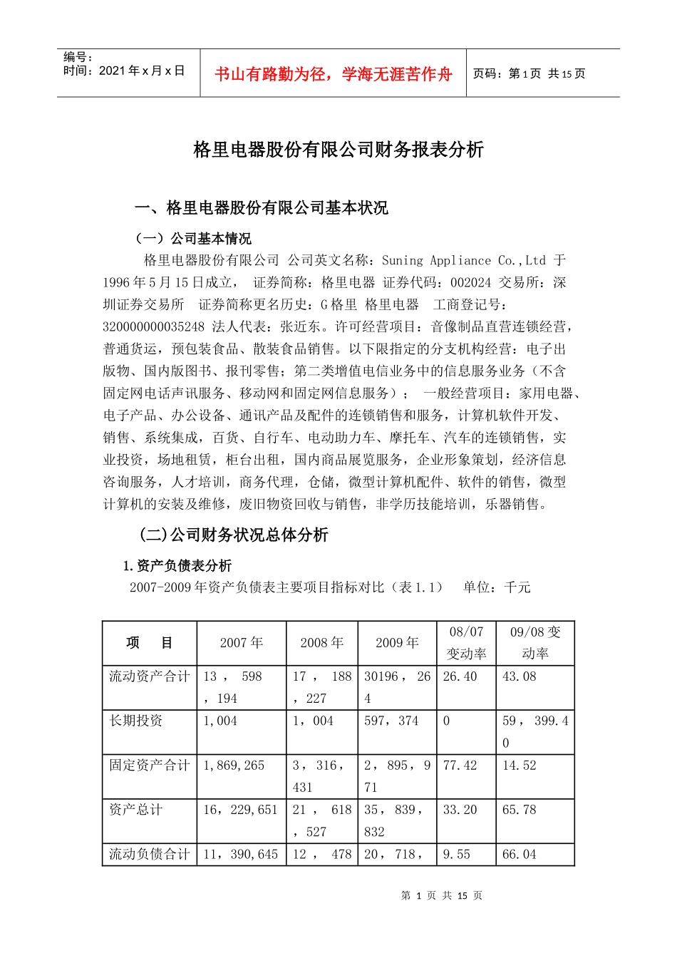 07-09年格里电器财务报表分析_第3页