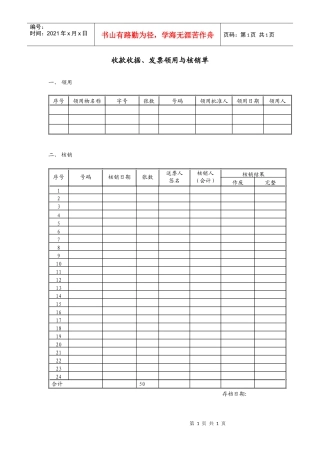 FF404收款收据、发票领用与核销单