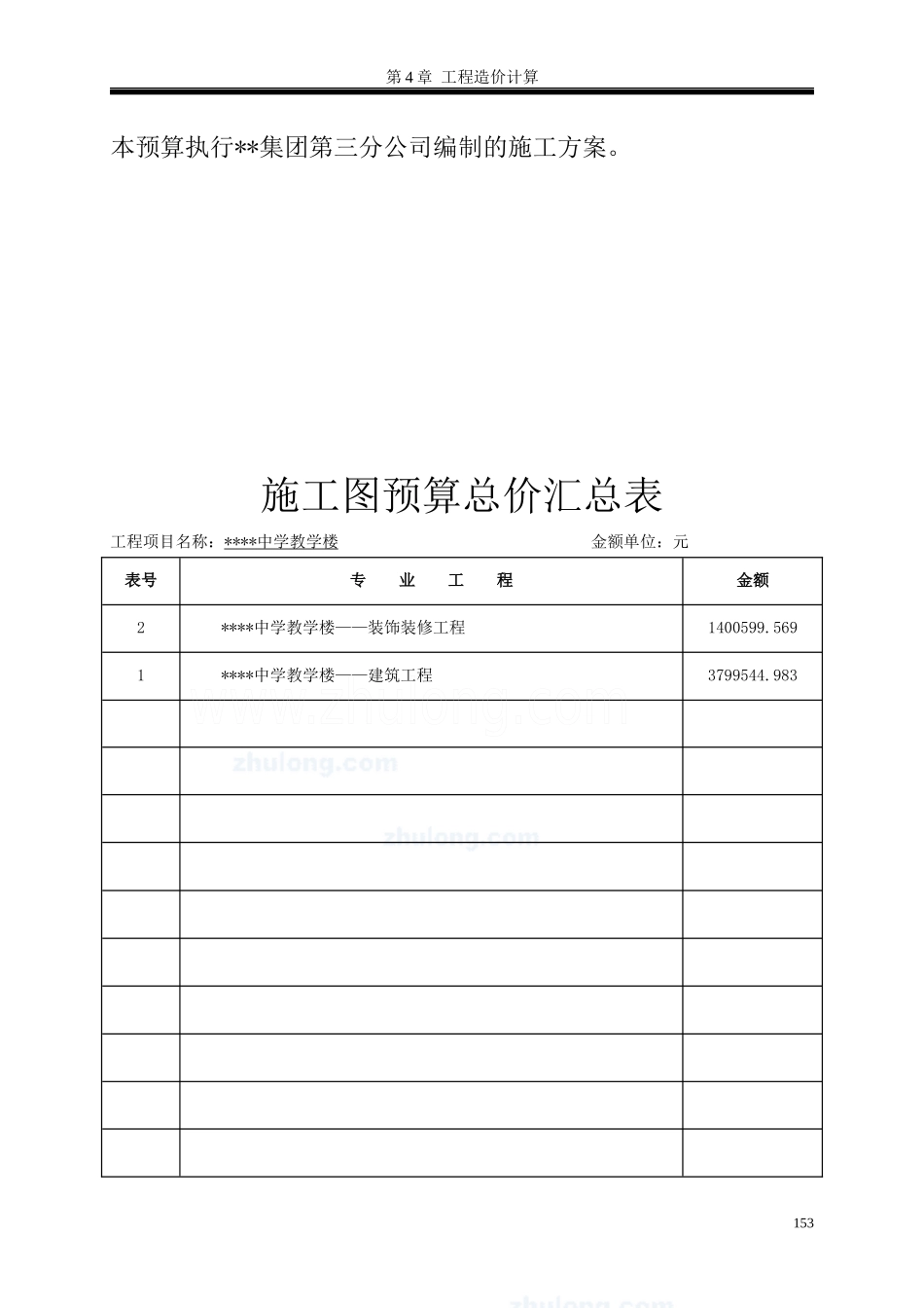 第4章施工预算书_secret_第3页