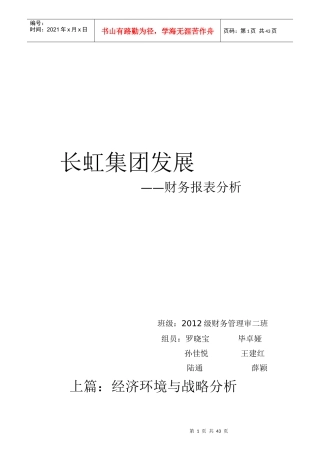 某集团发展财务报表分析