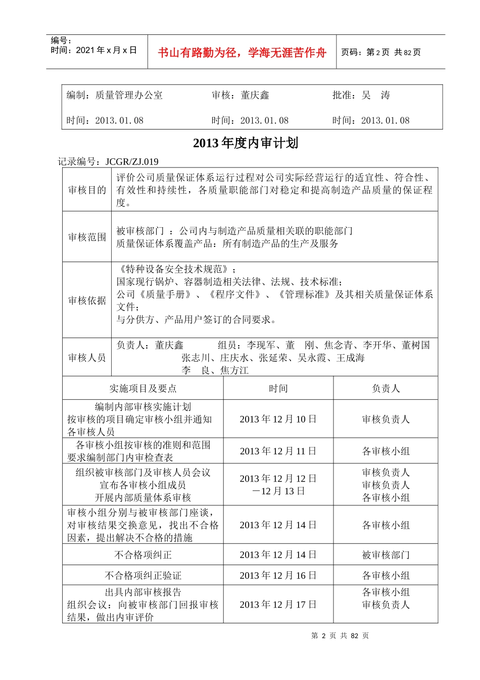 13年内审、管理评审资料_第2页