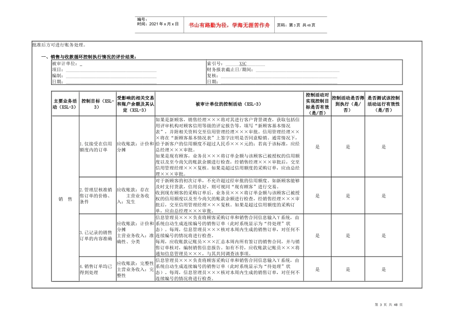 业务循环内部控制及测试工作底稿_第3页