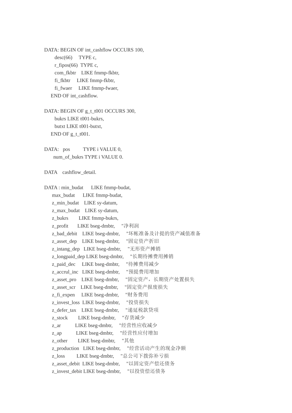在SAP中用承诺项目出现金流量表（报表开发源代码）(_第3页