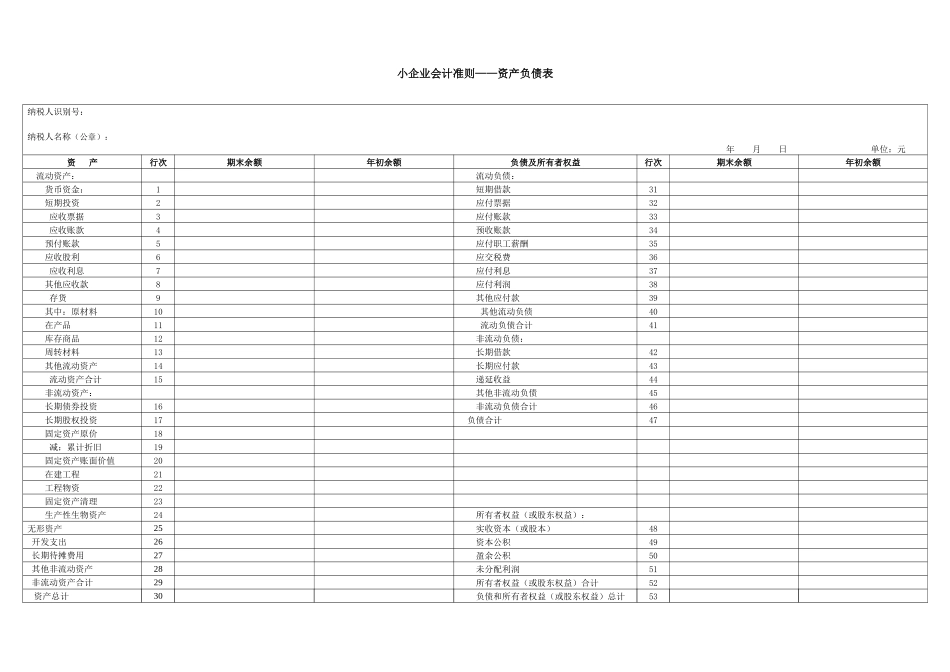 XXXX财务报表表样_第2页