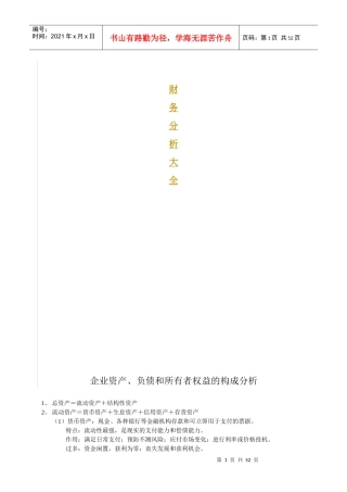 财务分析大全文档